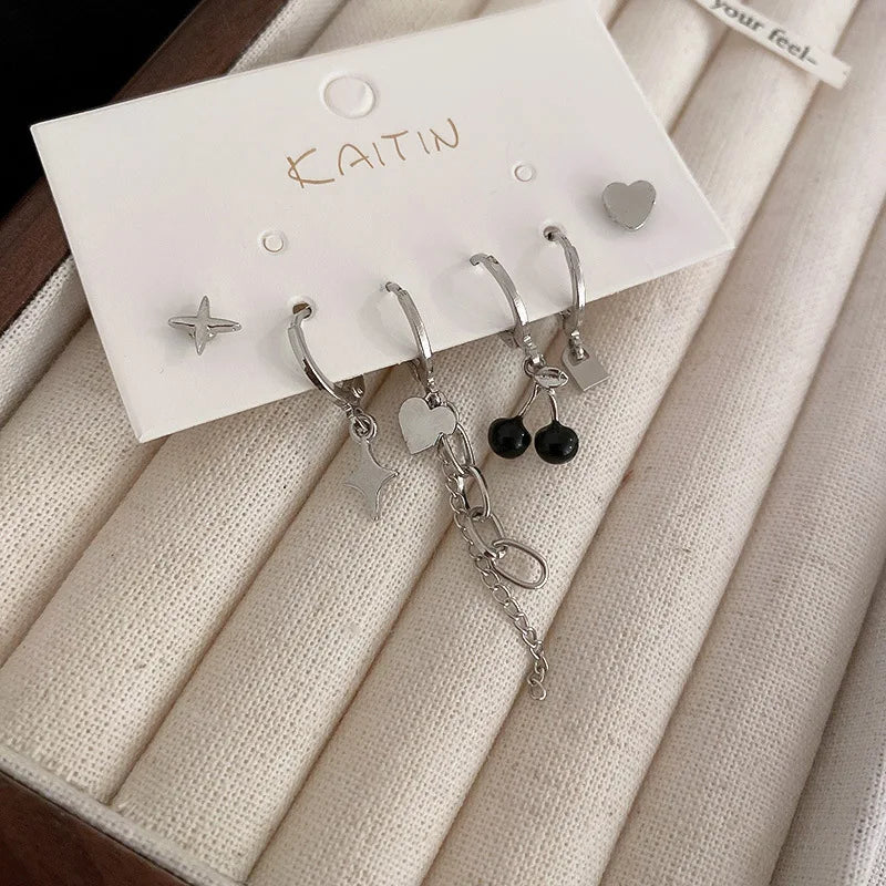 Kaori White Earrings Set